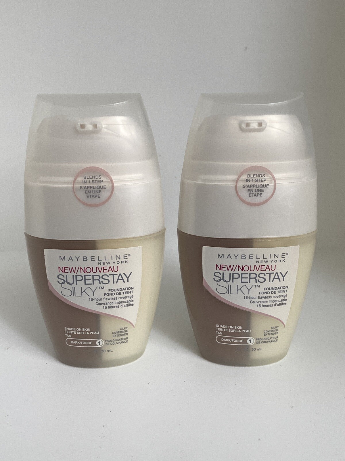 2 X Maybelline Superstay Silky Foundation TAN (DARK#1)