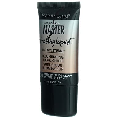 Maybelline Master Strobing Liquid Illuminating Highlighter, 200 Medium Nude Glow, 0.67 Fl Oz - Pack of 2