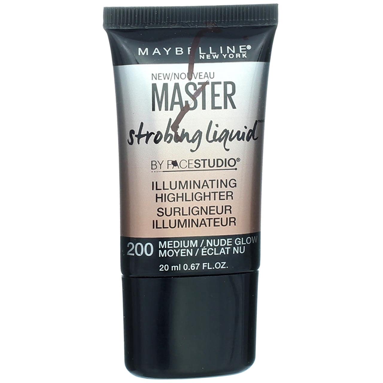Maybelline Master Strobing Liquid Illuminating Highlighter, 200 Medium Nude Glow, 0.67 Fl Oz - Pack of 2