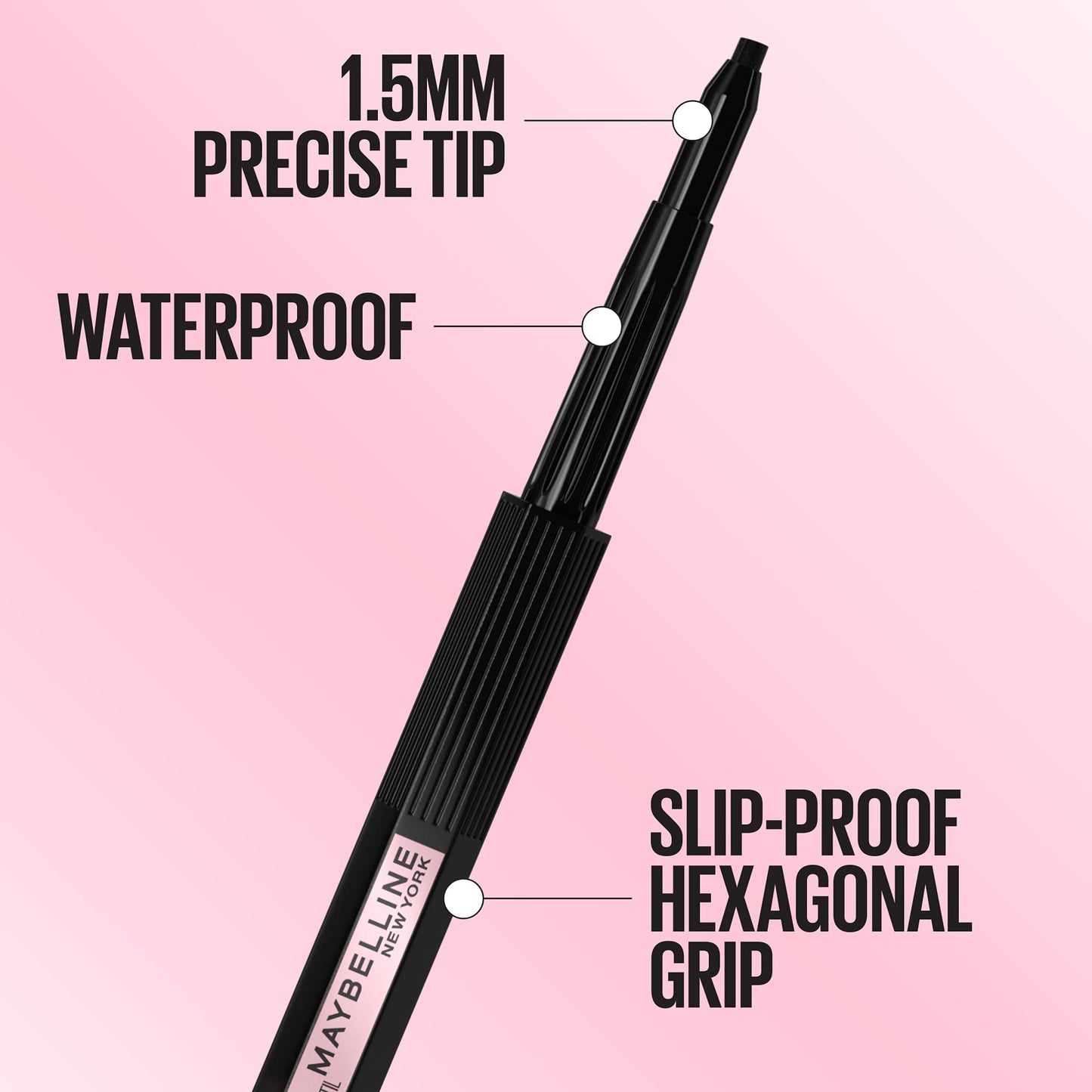 Maybelline Hyper Easy No Slip Pencil Eyeliner Makeup, Medium Brown, 0.001 oz.