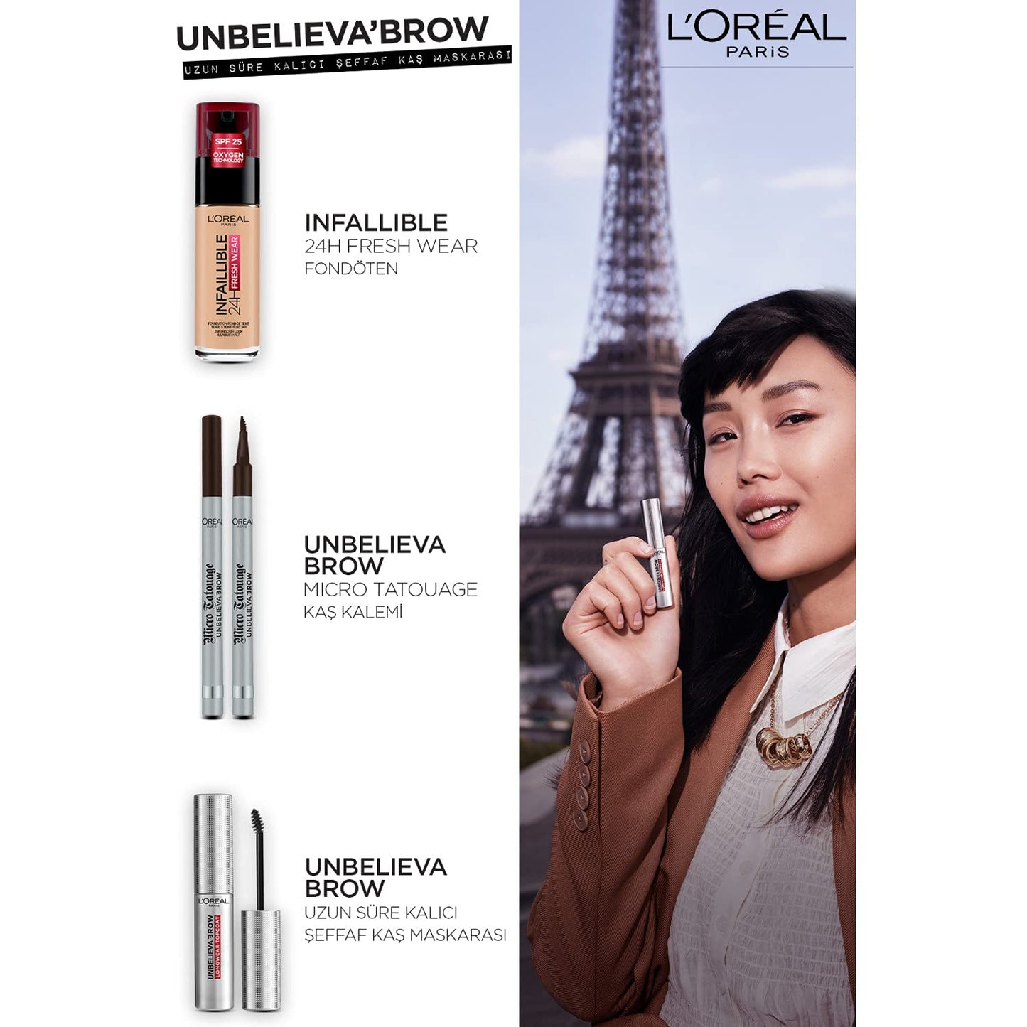 L’Oréal Paris Unbelieva-Brow Longwear Eyebrow Topcoat, Waterproof, Smudge-resistant, Transfer- Proof, Quick Drying, Easy and quick application with precise brush, Universal Transparent, 0.15 fl. oz.