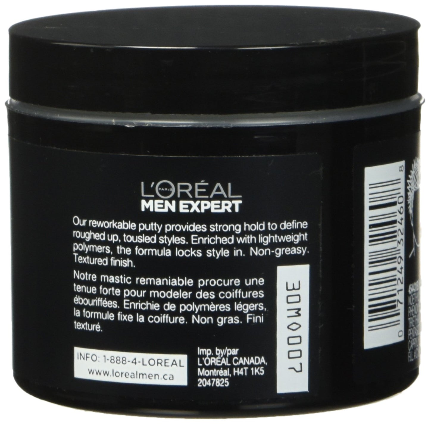 L'Oreal Paris Men Expert Messy Putty, Hair Paste For Men, Strong Hold, 110 G