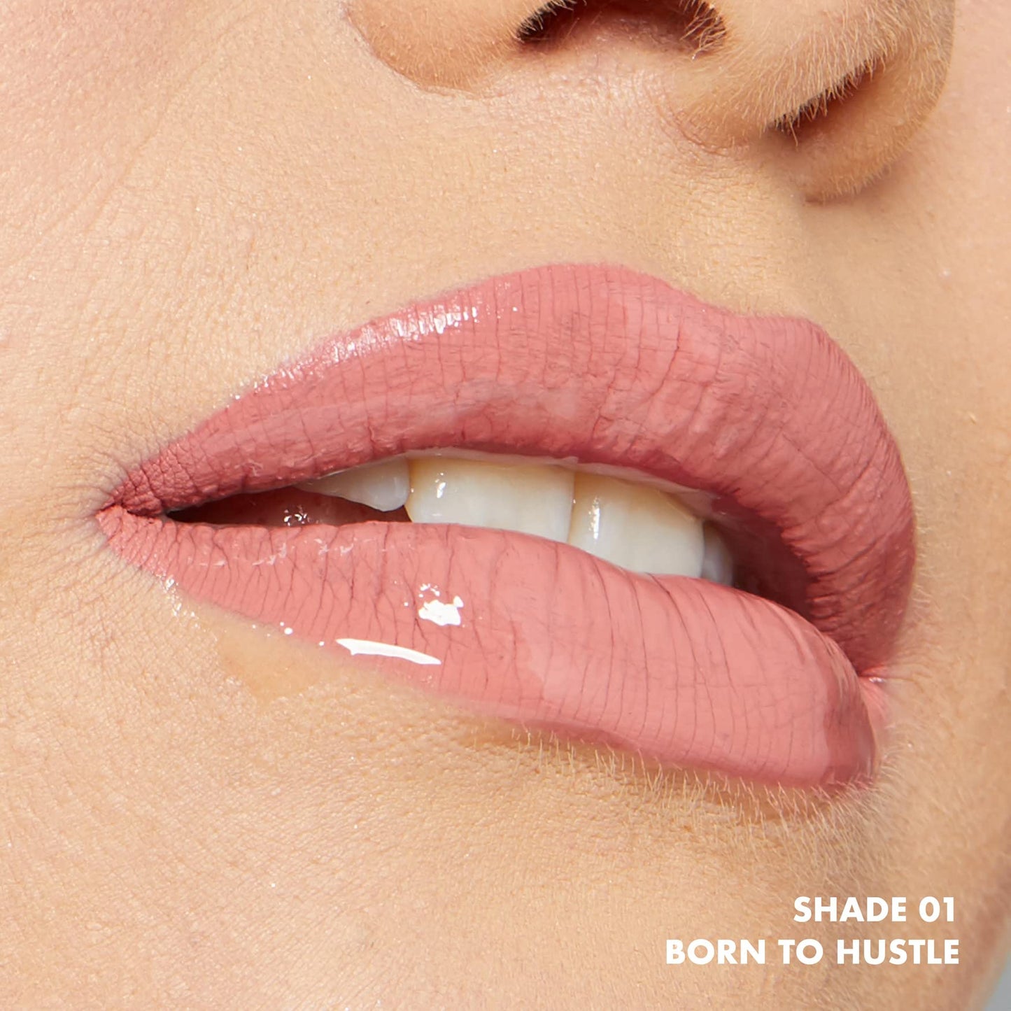 NYX PROFESSIONAL MAKEUP, Shine Loud, High shine lip color, 16HR wear, Vegan Formula - BORN TO HUSTLE (Muted Rose)