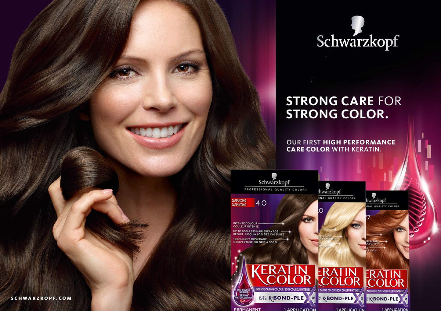 Schwarzkopf Keratin Color Sensational Browns, 4.5 Dark Almond Brown