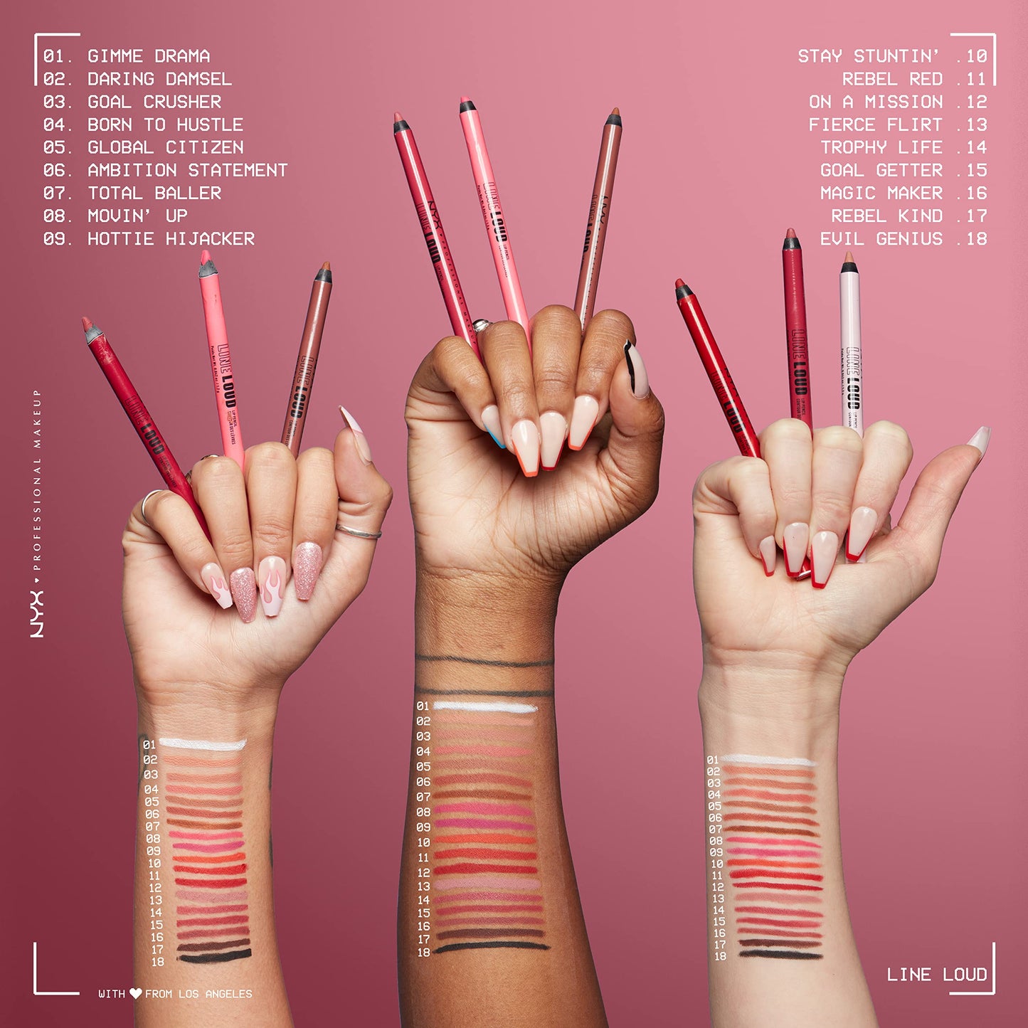 NYX Cosmetics PROFESSIONAL MAKEUP, Line Loud, Waterproof Lip Pencil, Infused with Vitamin E, Vegan Formula - STAY STUNTIN (Red)