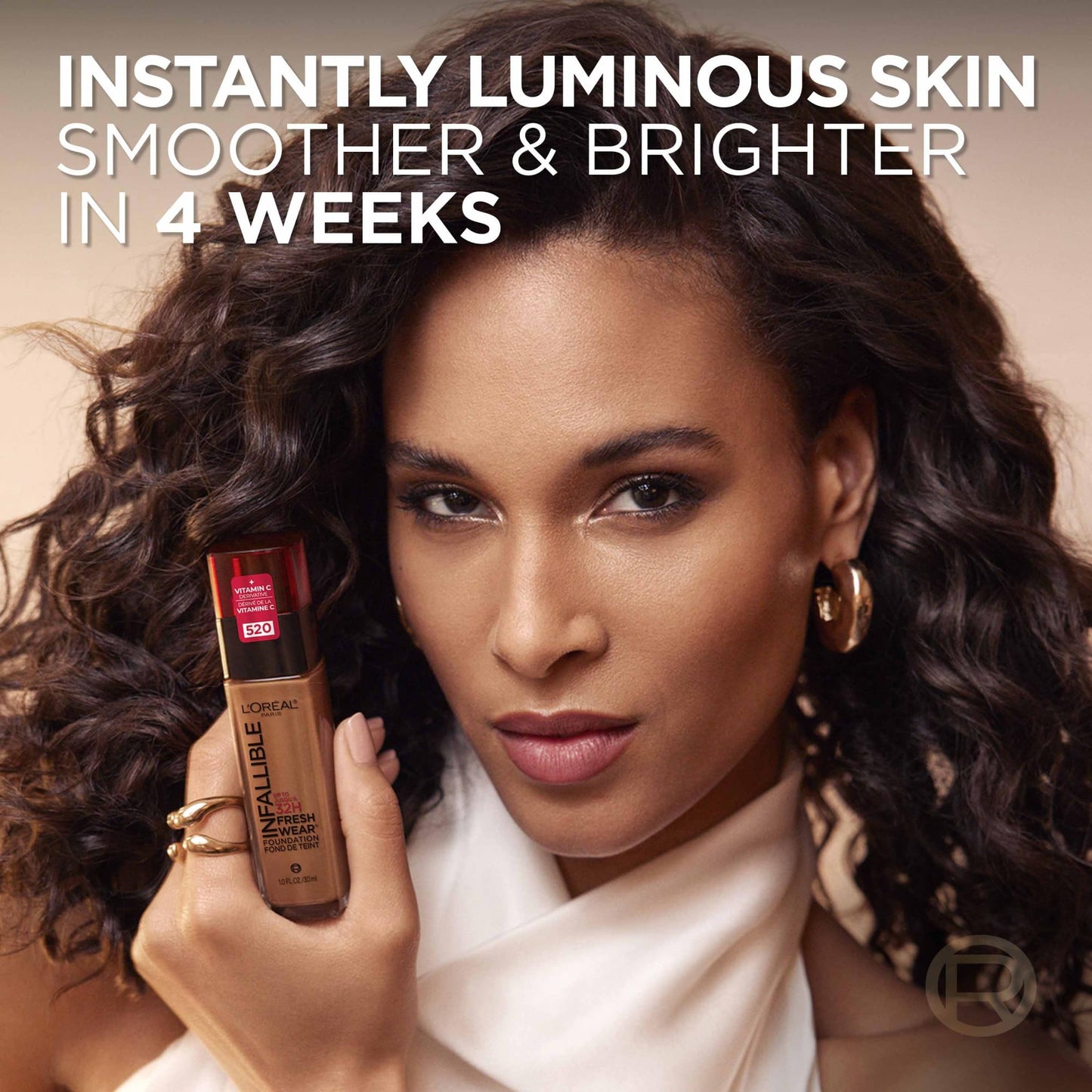 L’Oréal Paris Liquid Foundation, Full Coverage, Lasting Wear, With Vitamin C, Infallible Fresh Wear, Shade: 455 Natural Buff
