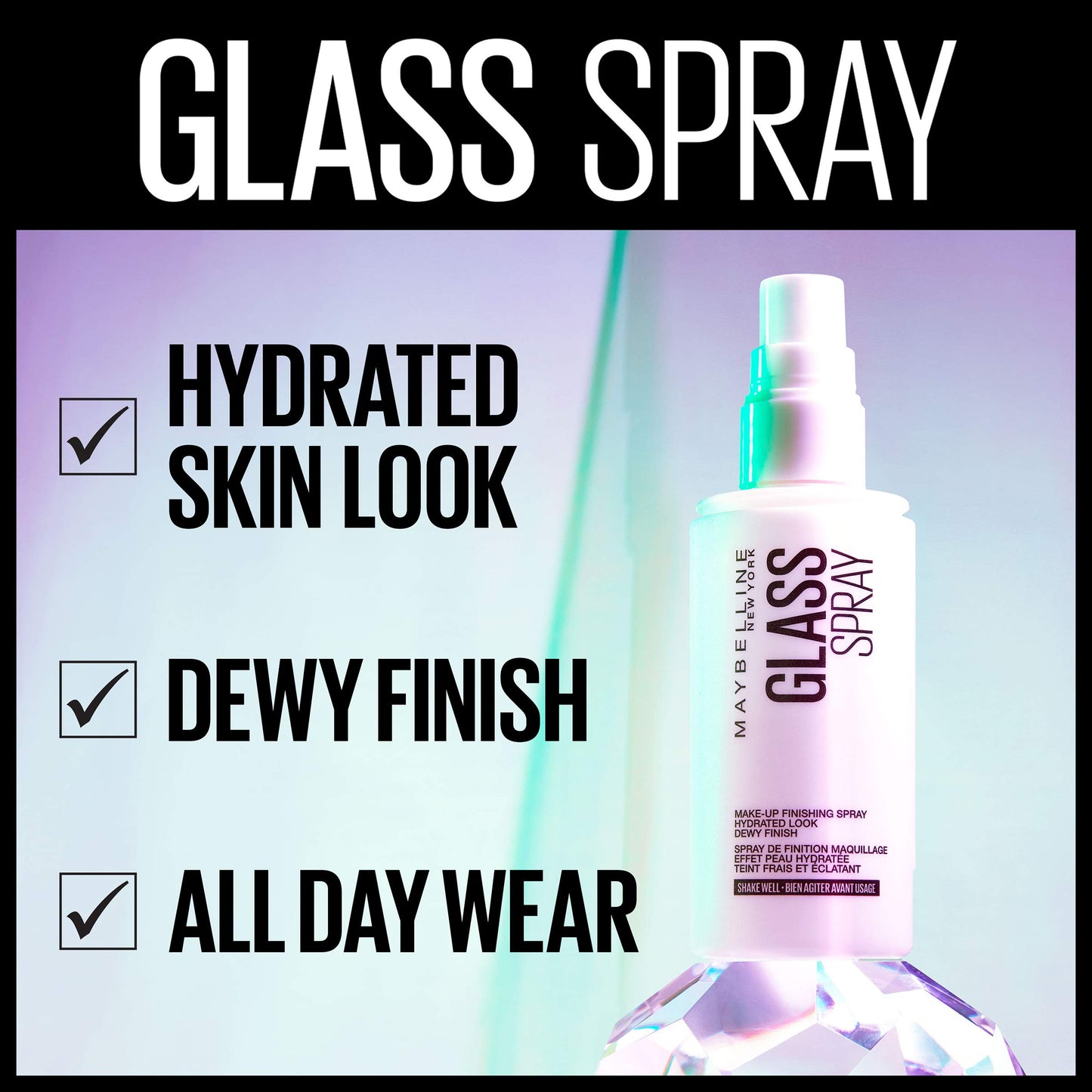 Maybelline New York Glass Spray Makeup Finishing Spray, 100 Milliliters