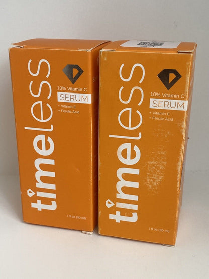 2 x TIMELESS 10% Vitamin C Serum w/ Ferulic Acid, 1 fl oz