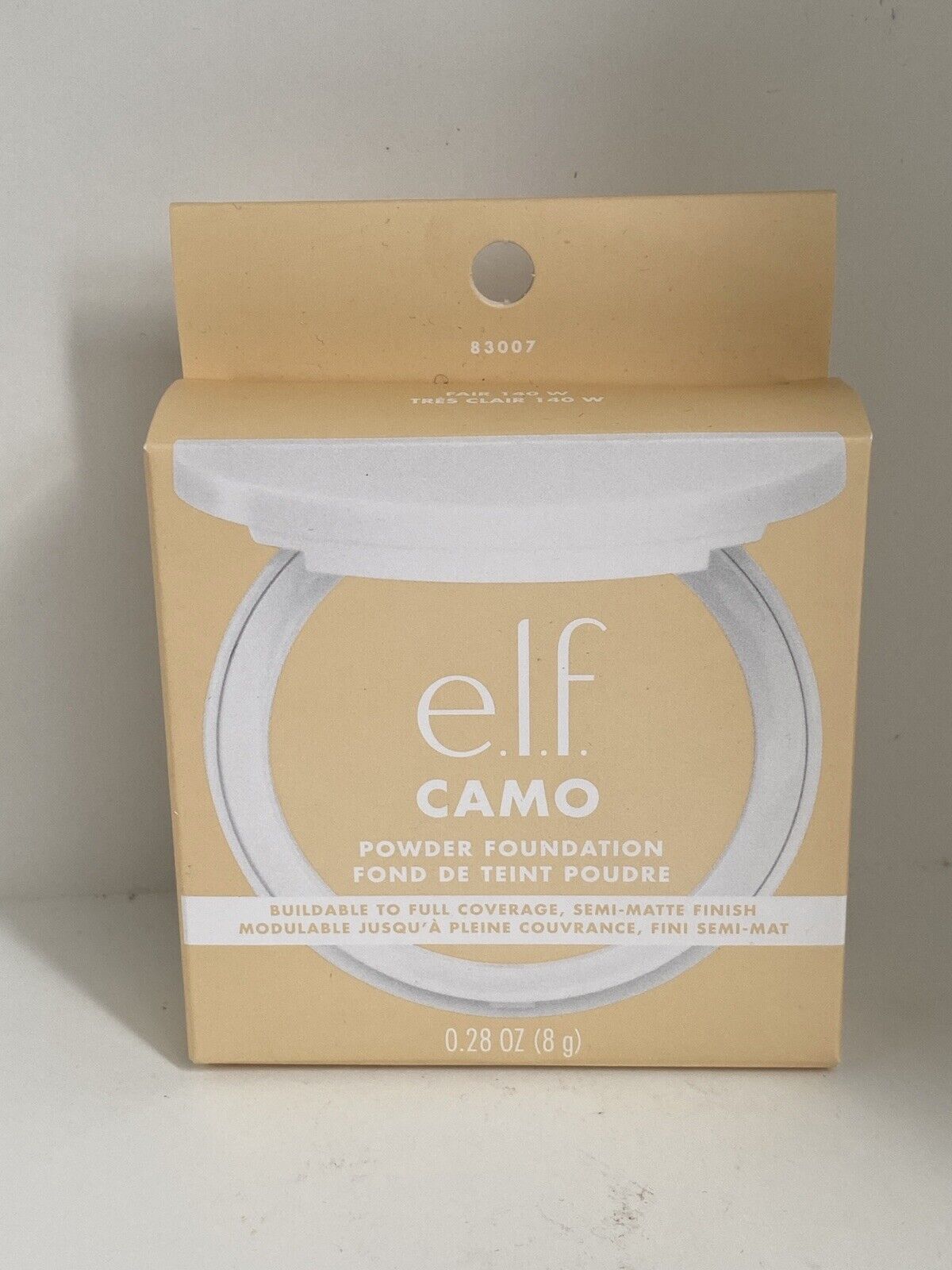 e.l.f. Camo Powder Foundation, Buildable/Long Lasting Primer-Infused Fair 140W