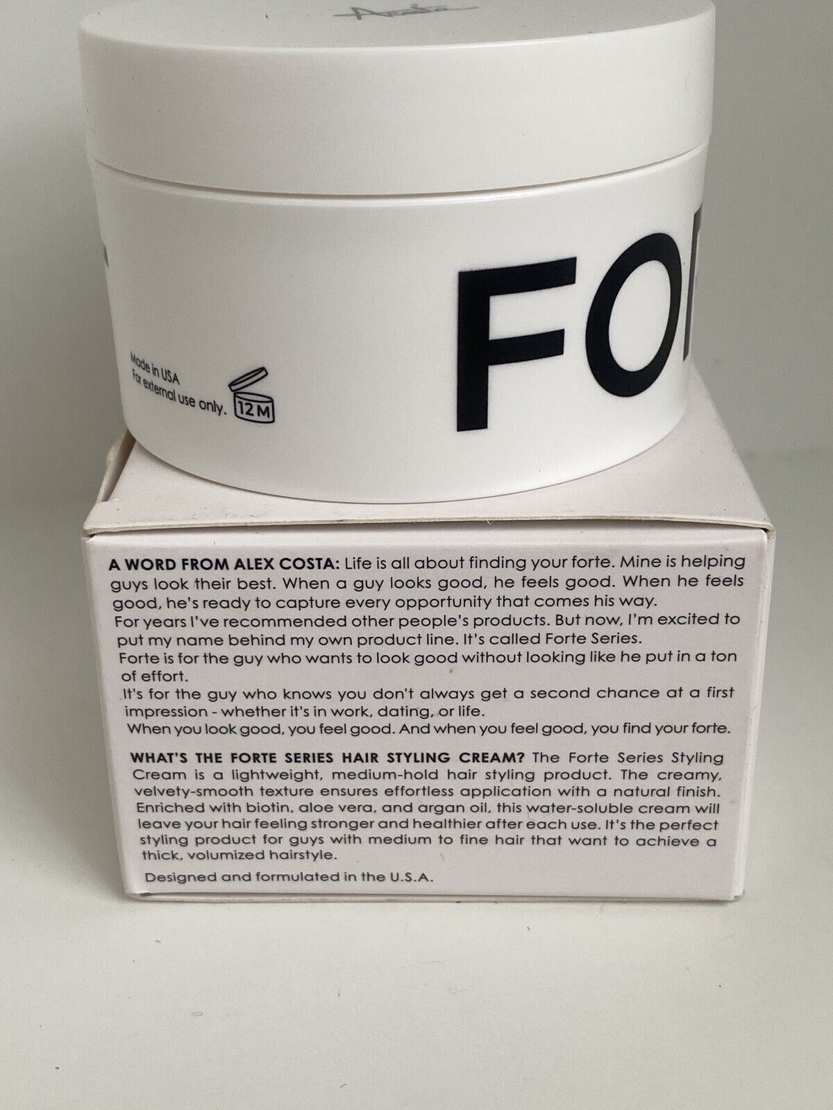 Forte Series Hair Styling Cream, 3 oz, Medium Hold, Light Cream, Volumizing