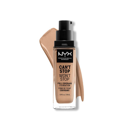 NYX Professional Makeup Can't Stop Won't Stop Foundation, 24h Full Coverage Matte Finish - Medium Buff, 30 mL