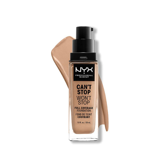 NYX Professional Makeup Can't Stop Won't Stop Foundation, 24h Full Coverage Matte Finish - Medium Buff, 30 mL