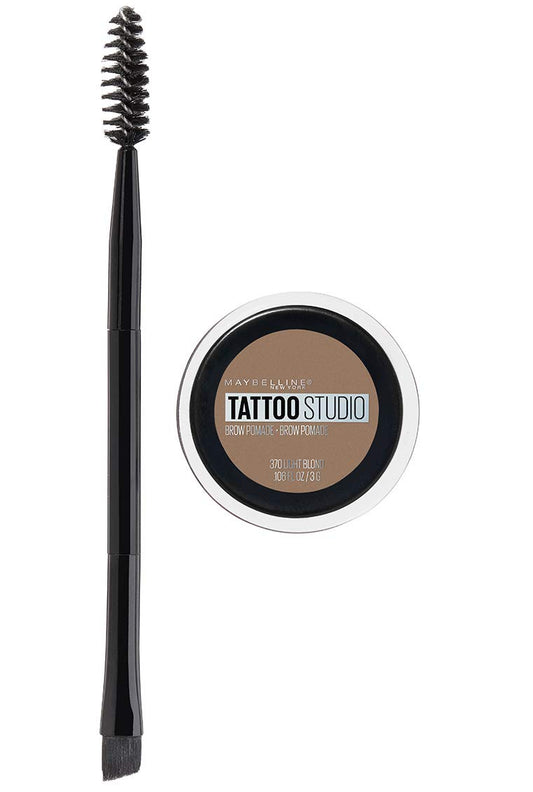 Maybelline New York Tattoo studio Brow Pomade Long Lasting, Buildable, Eyebrow Makeup, Light Blonde, 0.106 Oz