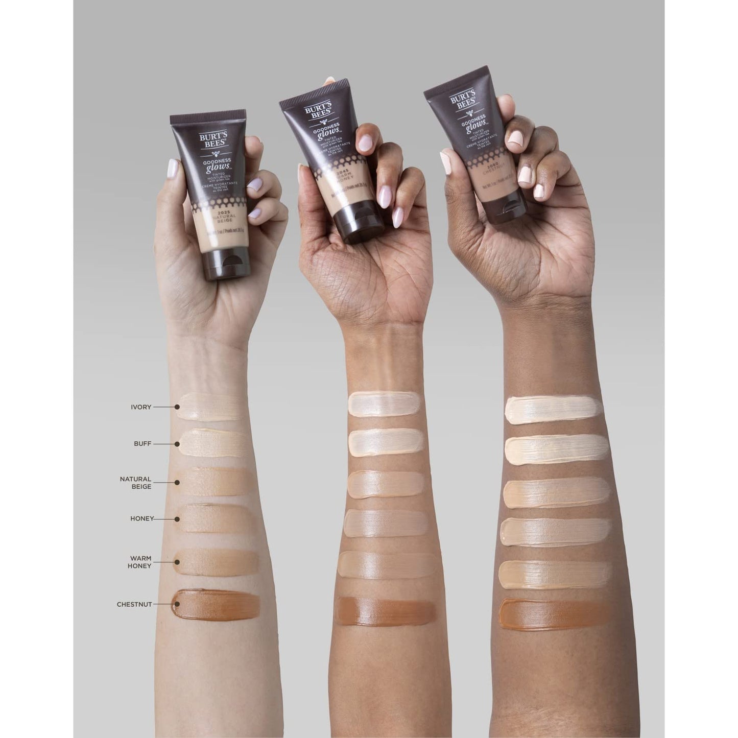Burt's Bees Goodness Glows Tinted Moisturizer, Chestnut, 28.3 g (Pack of 1)