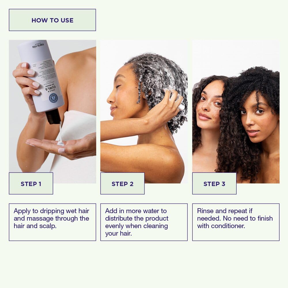 Maria Nila Coils & Curls Co-Wash, 350 ml, For Curly & Wavy Hair, Jojoba oil to Stay Hydrated while Washing, Shea butter for Curl Enhancement, 100% Vegan