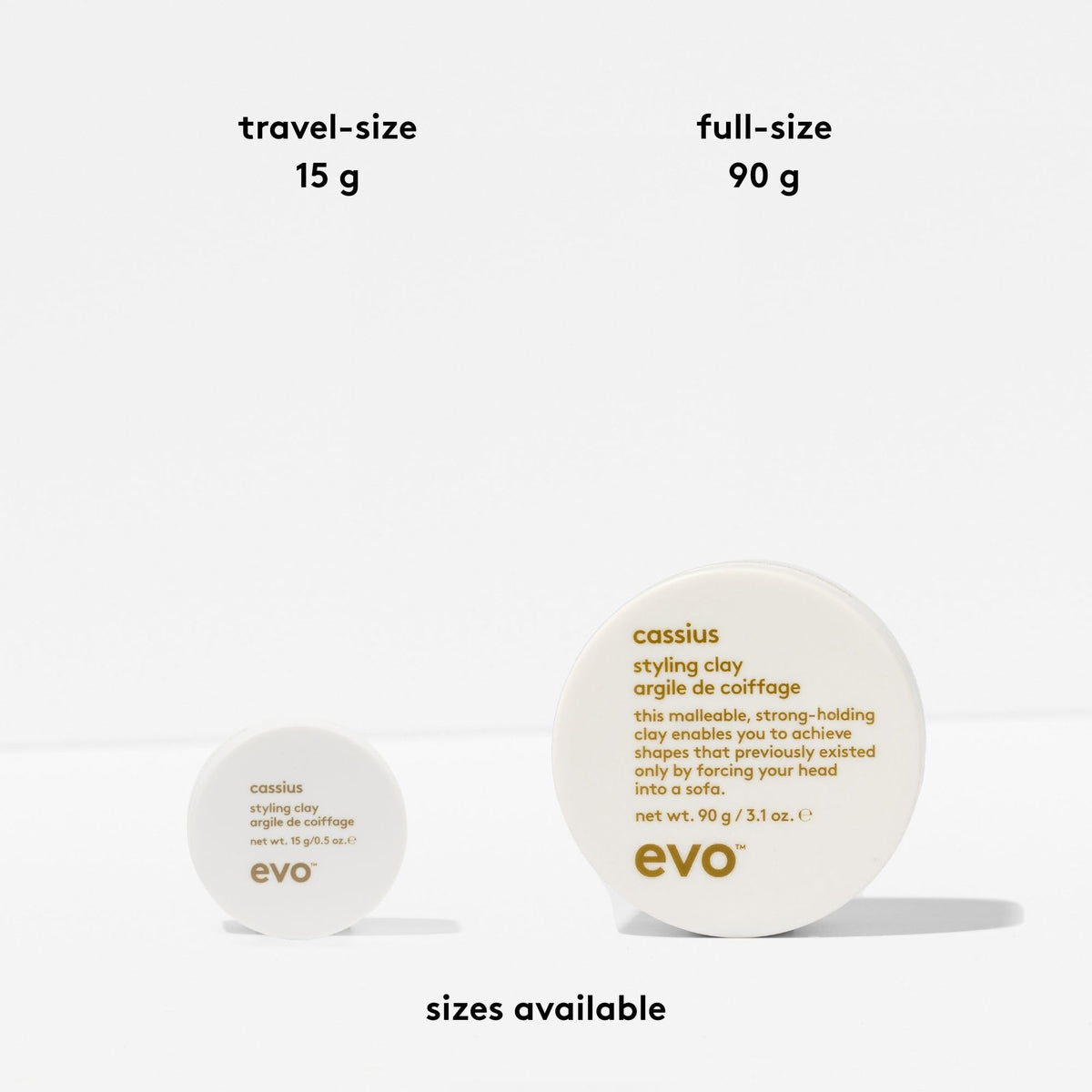 Evo Cassius Strong Hold Hair Clay for Men, Thick Hair, Matte, 90g