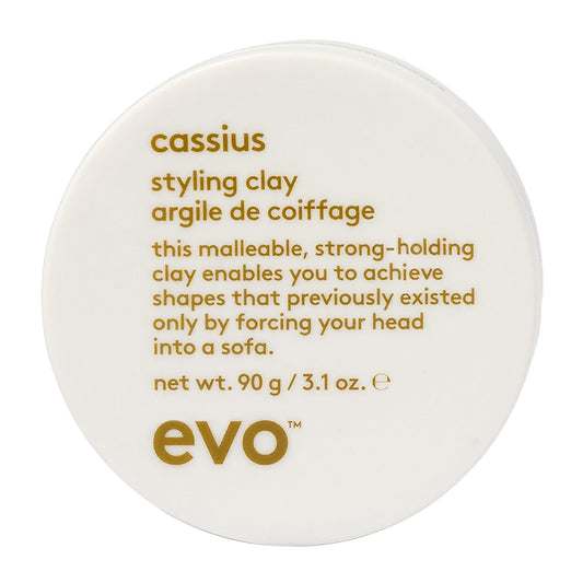 Evo Cassius Strong Hold Hair Clay for Men, Thick Hair, Matte, 90g