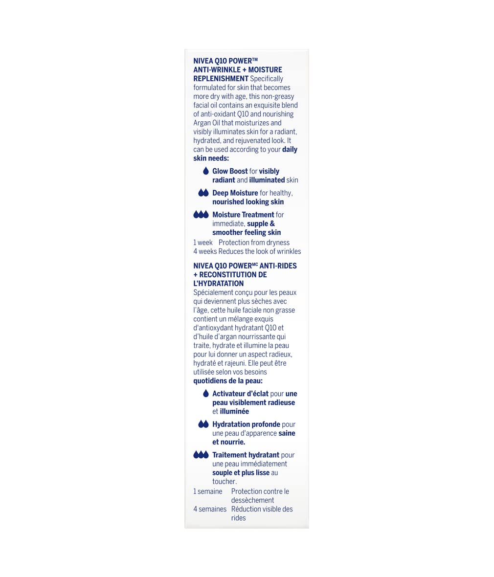 NIVEA Q10 Power Anti-Age Triple-Action Facial Oil (30 mL), NIVEA Q10 Anti-Aging Face Oil for Dry to Very Dry Skin, NIVEA Face Oil Provides Deep Nourishment & Illuminates Skin