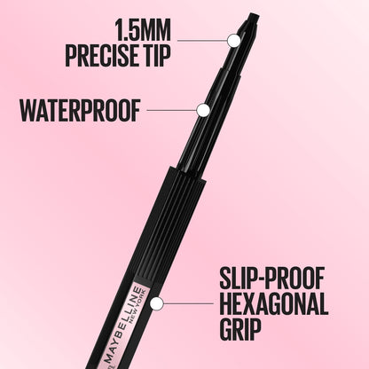 Maybelline Hyper Easy No Slip Pencil Eyeliner Makeup, Medium Brown, 0.001 oz.