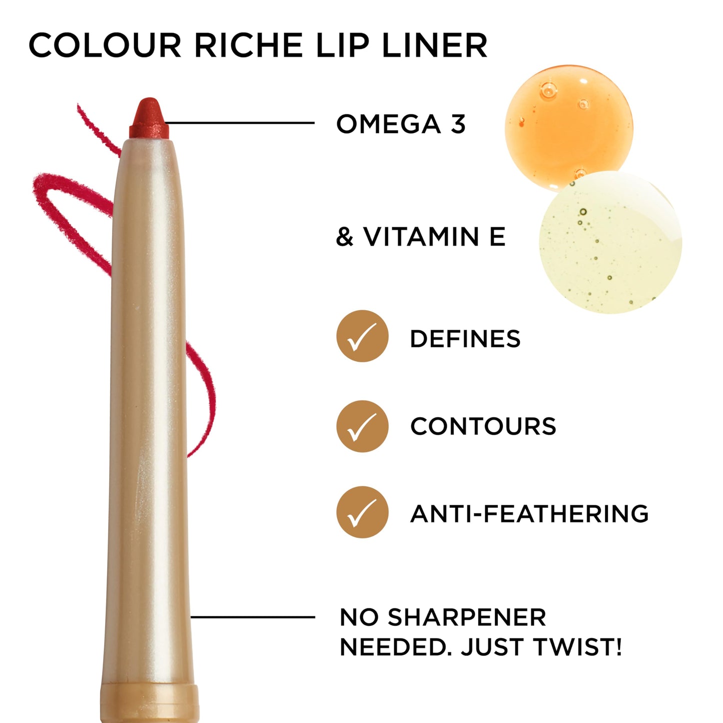 L’Oréal Paris Colour Riche Lip Liner, All About Pink, 0.0070-Ounce
