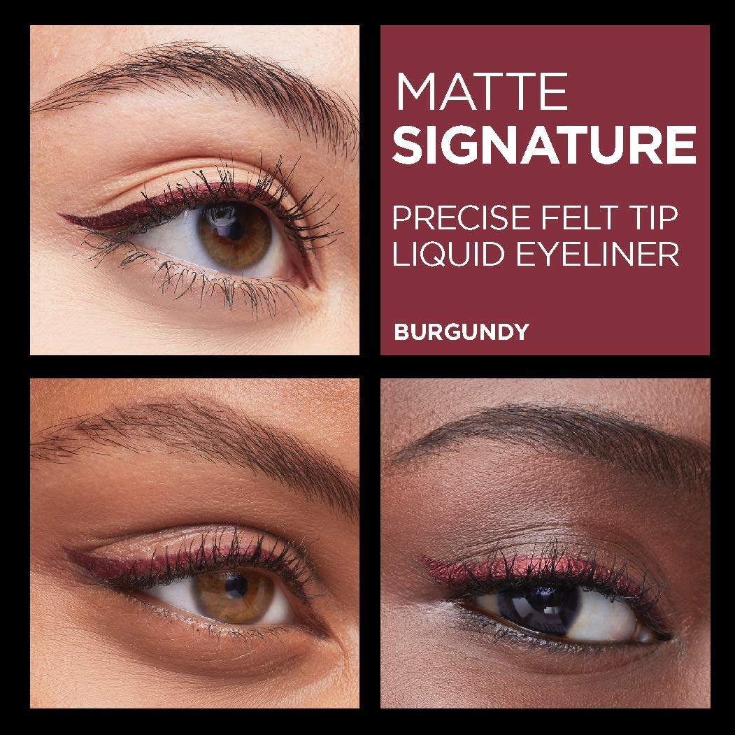 L’Oréal Paris Matte Signature Liquid dip-In Eyeliner, Ultra-Precise, Waterproof, Burgundy, 1.5 Milliliters