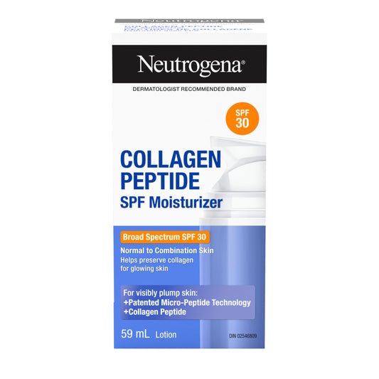Neutrogena Collagen Peptide Moisturizer with SPF 30 Sunscreen, Daily Anti-Aging Face & Neck Collagen Peptide Cream with Micro-Peptides & SPF, 59 mL
