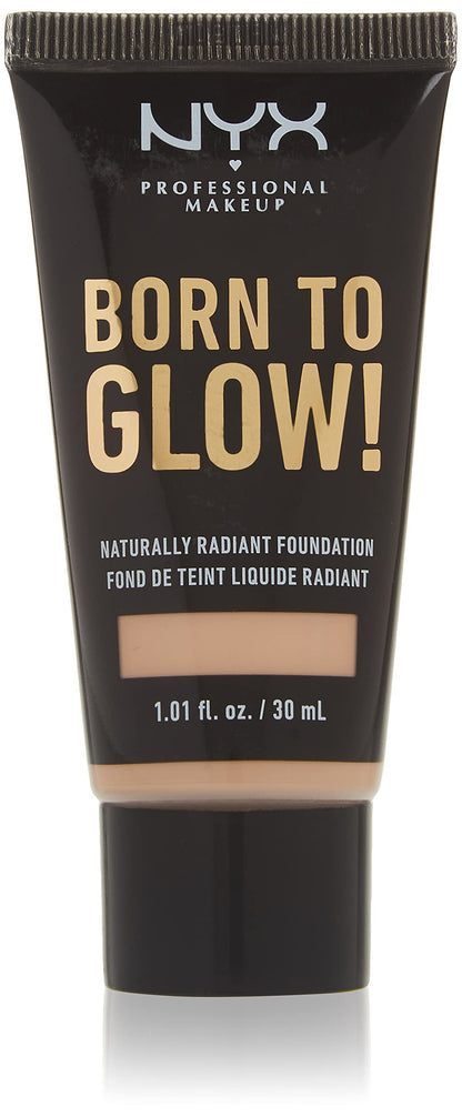 NYX Professional Makeup Born to Glow! Naturally Radiant Foundation, Porcelain, 30 mL