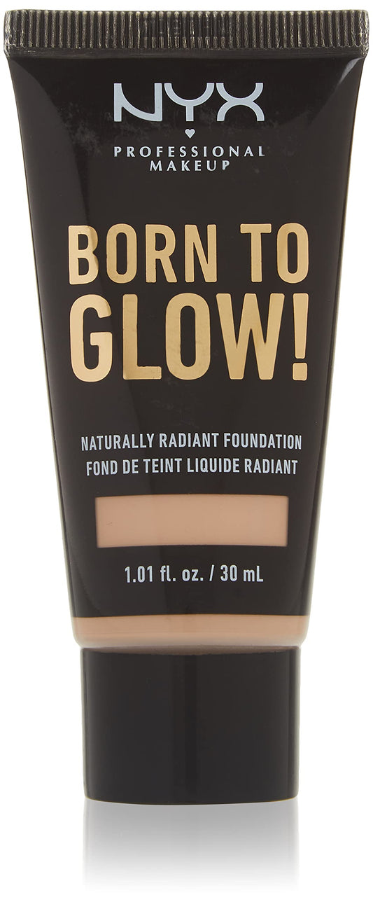 NYX Professional Makeup Born to Glow! Naturally Radiant Foundation, Porcelain, 30 mL