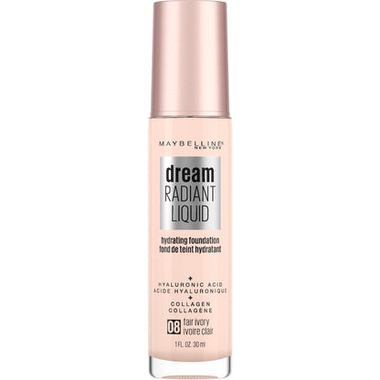 Maybelline New York Radiant Liquid Medium Coverage Hydrating Foundation, Fair Ivory, 30 Milliliters