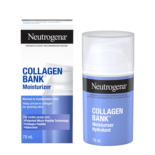 Neutrogena Collagen Bank Face Moisturizer, Daily Anti-Aging Neck Collagen Cream with Bakuchiol, Cream to Support Skin’s Natural Collagen for Visibly Plump Skin, 59 mL
