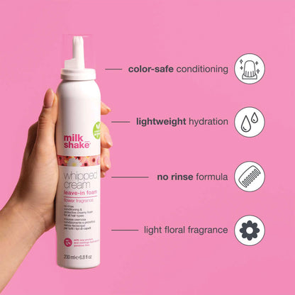Milk Shake - Whipped Cream Flower - No Rinse Conditioning and Protective Creamy Foam for All Hair Types | 6.8 Fl Oz (200 ml)