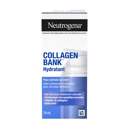 Neutrogena Collagen Bank Face Moisturizer, Daily Anti-Aging Neck Collagen Cream with Bakuchiol, Cream to Support Skin’s Natural Collagen for Visibly Plump Skin, 59 mL