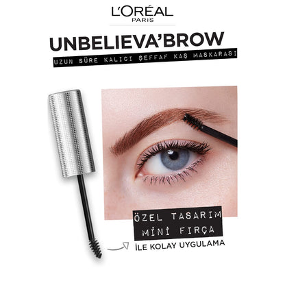 L’Oréal Paris Unbelieva-Brow Longwear Eyebrow Topcoat, Waterproof, Smudge-resistant, Transfer- Proof, Quick Drying, Easy and quick application with precise brush, Universal Transparent, 0.15 fl. oz.