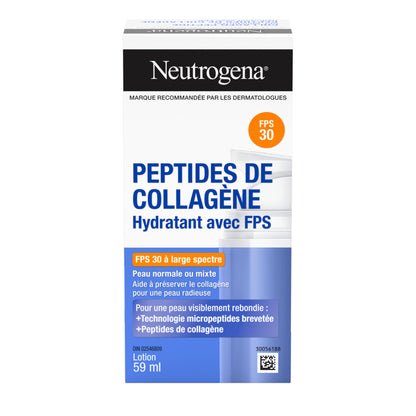 Neutrogena Collagen Peptide Moisturizer with SPF 30 Sunscreen, Daily Anti-Aging Face & Neck Collagen Peptide Cream with Micro-Peptides & SPF, 59 mL