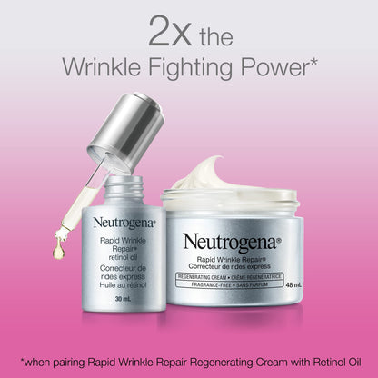 Neutrogena Anti Aging Retinol Oil for Face, Rapid Wrinkle Repair Face Serum and Eye Serum, 30 Milliliters