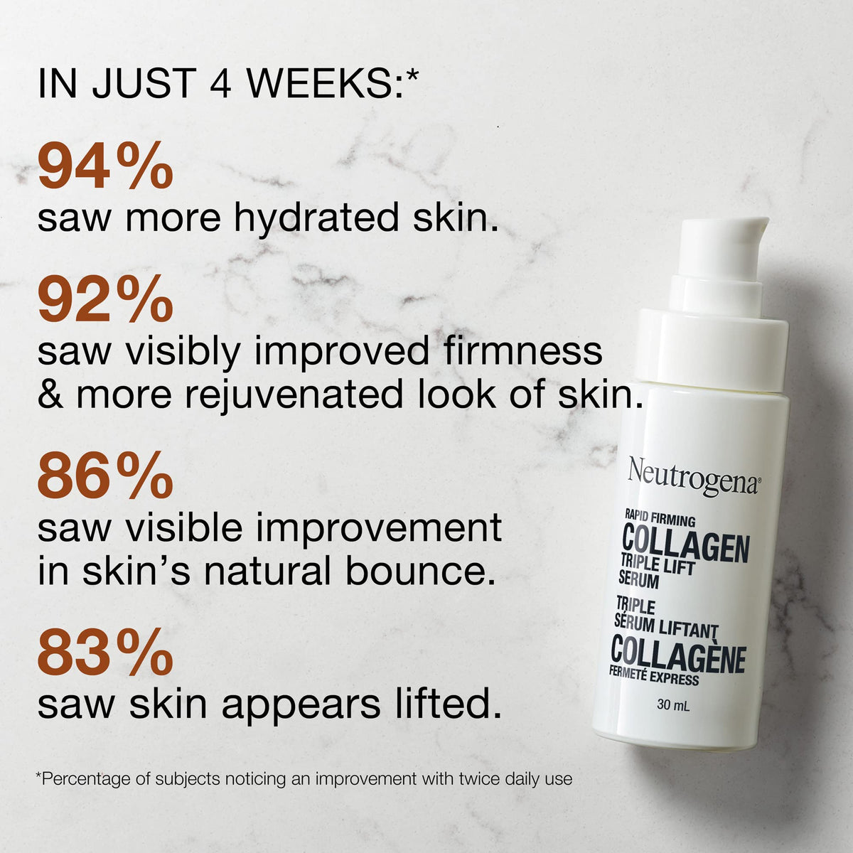 Neutrogena Rapid Firming Collagen Triple Lift Serum - Collagen, Amino Acids, AHP - 30mL