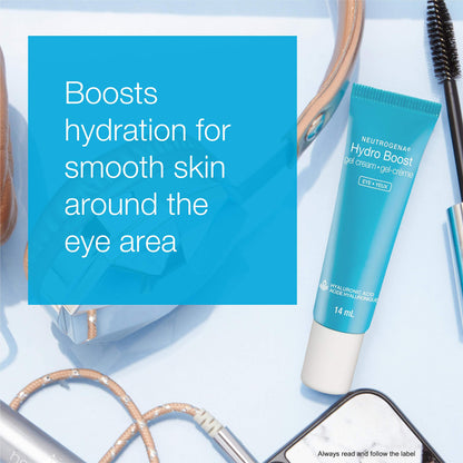 Neutrogena Hydro Boost Eye Cream, Under-Eye Moisturizer with Hyaluronic Acid, Fragrance Free and Non-Comedogenic, 14mL