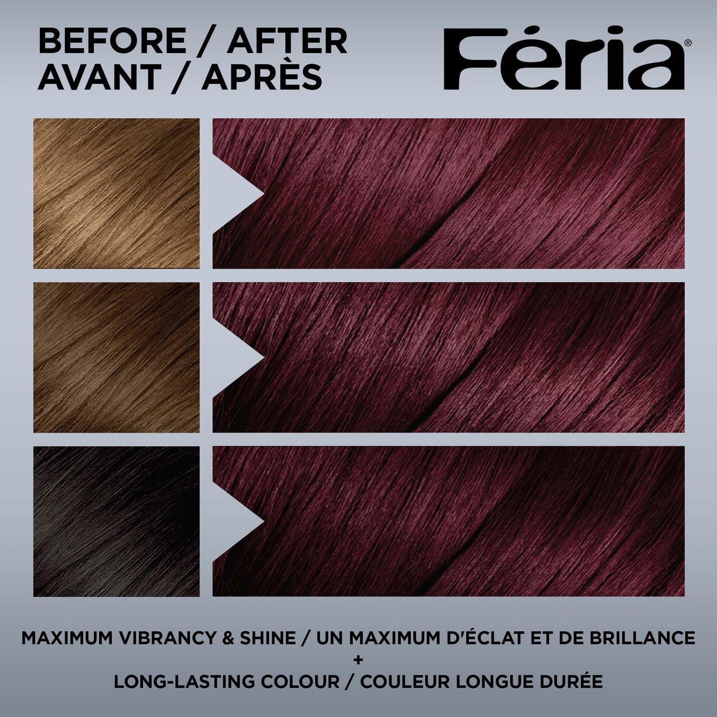 L’Oréal Paris Feria Multi-Faceted Shimmering Permanent Hair Color, V38 Intense Deep Violet, Long Lasting Hair Dye with Bonding Complex Conditioner and Color Booster - 1 kit (Packaging May Vary)