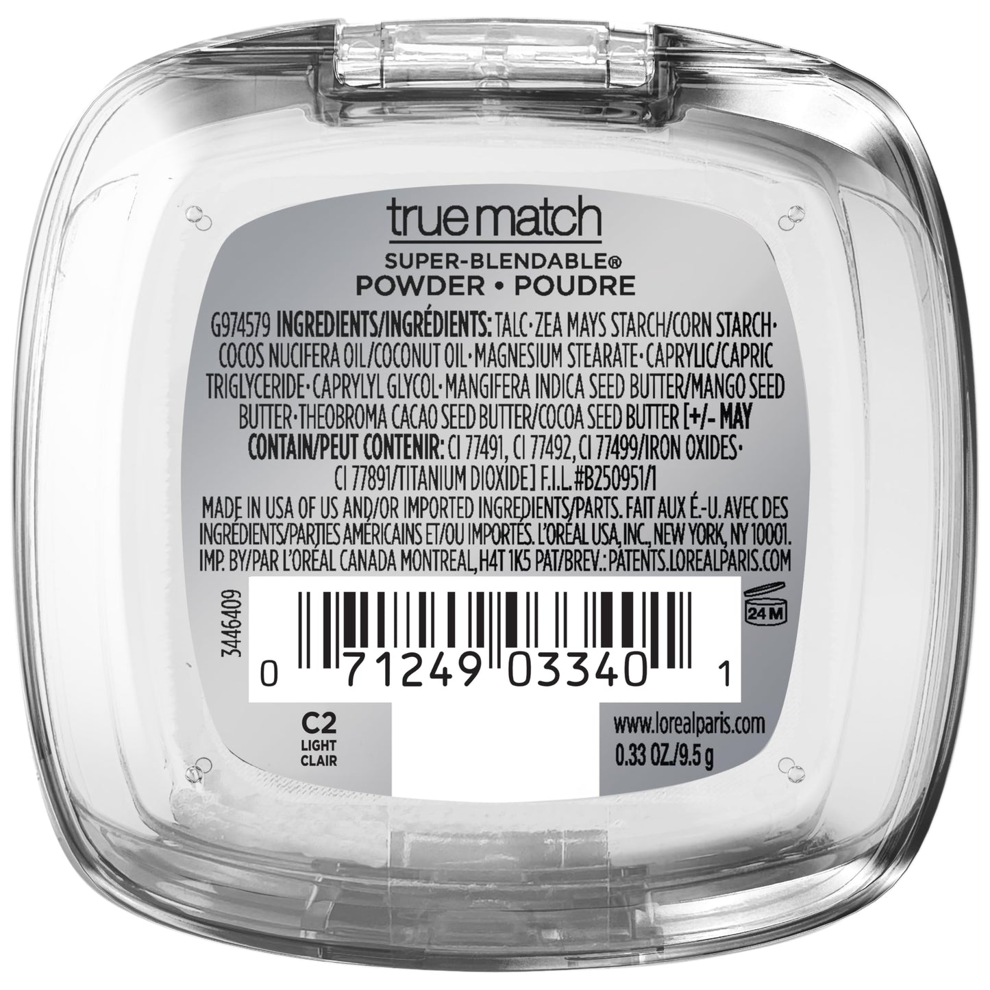 L’Oréal Paris True Match Super-Blendable Oil Free Makeup Powder, Packaging May Vary, Natural Ivory, 0.33 oz.