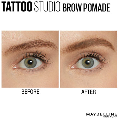 Maybelline New York Tattoo studio Brow Pomade Long Lasting, Buildable, Eyebrow Makeup, Light Blonde, 0.106 Oz