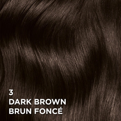 L'Oreal Paris Superior Preference 9 weeks of Luminous Fade-Defying Permanent Hair Dye, 3 Dark Brown, 100% Grey Coverage, 1 Hair Dye Kit (Packaging May Vary)
