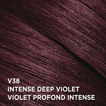 L’Oréal Paris Feria Multi-Faceted Shimmering Permanent Hair Color, V38 Intense Deep Violet, Long Lasting Hair Dye with Bonding Complex Conditioner and Color Booster - 1 kit (Packaging May Vary)