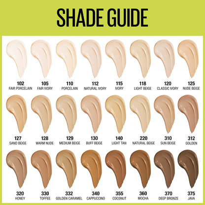 Maybelline Liquid Foundation, Full Coverage, Lightweight Feel, Waterproof, Sweatproof, Transfer-Resistant, Natural Matte Finish, Super Stay Active Wear, 30 ml, Shade: 220 Natural Beige
