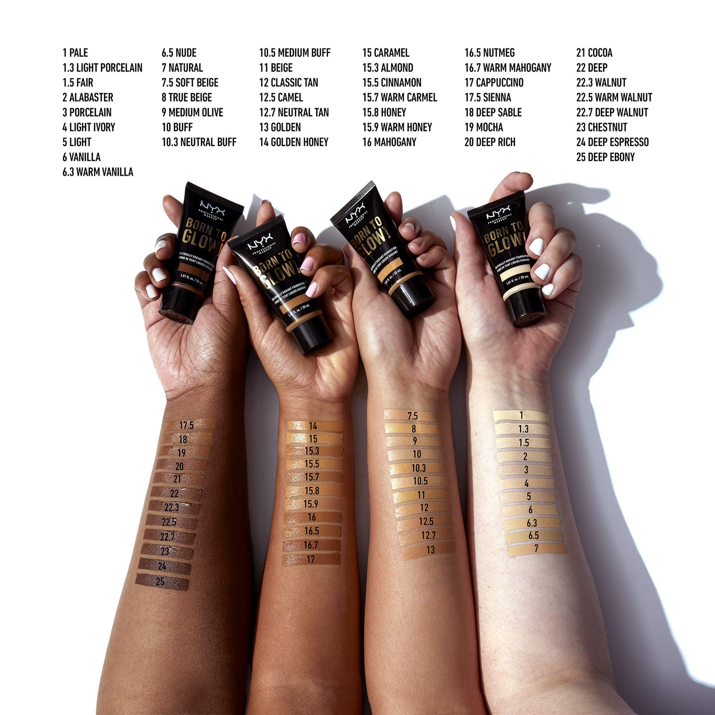 NYX Professional Makeup Born To Glow! Naturally Radiant Foundation, Cappuccino