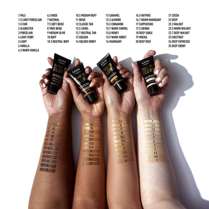 NYX Professional Makeup Born To Glow! Naturally Radiant Foundation, Cappuccino