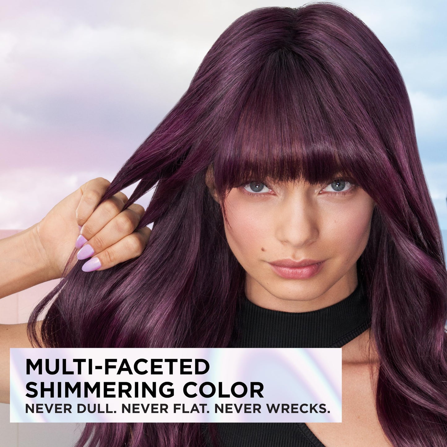 L’Oréal Paris Feria Multi-Faceted Shimmering Permanent Hair Color, V38 Intense Deep Violet, Long Lasting Hair Dye with Bonding Complex Conditioner and Color Booster - 1 kit (Packaging May Vary)